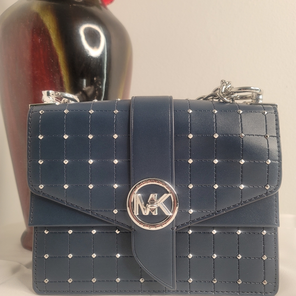 Michael KorsGreenwich Checkerboard Stud Small Convertible Crossbody bag